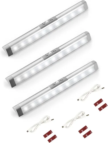 Miniatura 9 de Joyzy Luces de armario automáticas con sensor de movimiento y diseño de protección ocular, iluminación de armario LED recargable con batería, luz