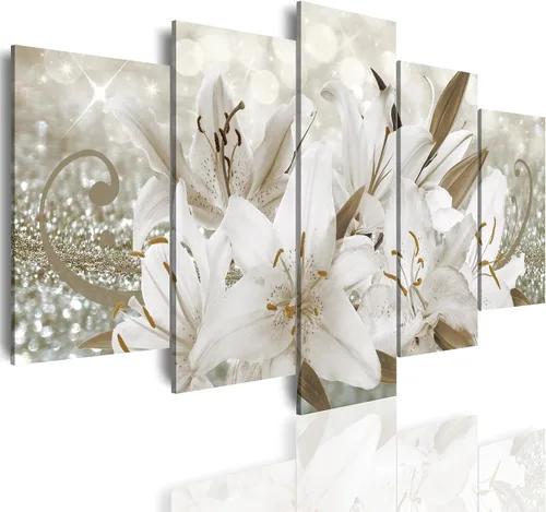 Miniatura 12 de LUDUHU Impresión en lienzo con diseño de flores de orquídea amarilla, pintura abstracta para pared, decoración del hogar, obra de arte, imagen