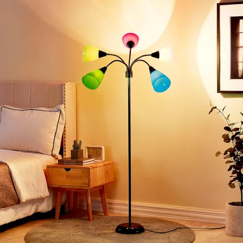 Miniatura 5 de Medusa - Lámpara de pie de decoración moderna, lámpara de múltiples cabezales con cuello de ganso ajustable, lámparas de luz brillante para lectura