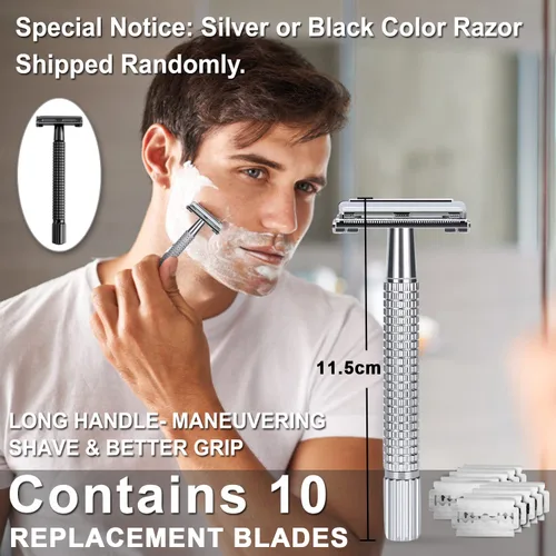 Miniatura 5 de Kit de afeitado para hombres - Set de regalo de amigo secreto, incluye afeitadora de seguridad, crema de afeitar de sándalo, aftershave, aceite