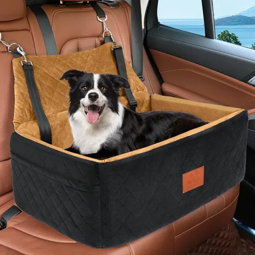 Miniatura 8 de NEEZUKAR Asiento de automóvil para perros grandes y medianos, asiento portátil lavable para mascotas de menos de 55 libras, asiento elevador