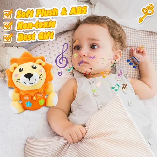 Miniatura 6 de Juguetes para bebés de 6 a 12 meses - Juguete de peluche musical de león para bebés de recién nacidos a 1 año para niños y niñas