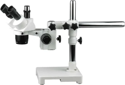 AmScope Microscopio estéreo trinocular SW-3T13X, oculares WH10x, aumento 5X/10X/15X/30X, objetivo 1X/3X, soporte de brazo único, incluye lente