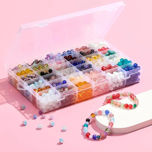 Miniatura 5 de 1 Paquete Caja Organizadora de Plástico Transparente con 36 Ranuras, Divisores Ajustables, Pequeños Organizadores de Manualidades y Almacenamiento