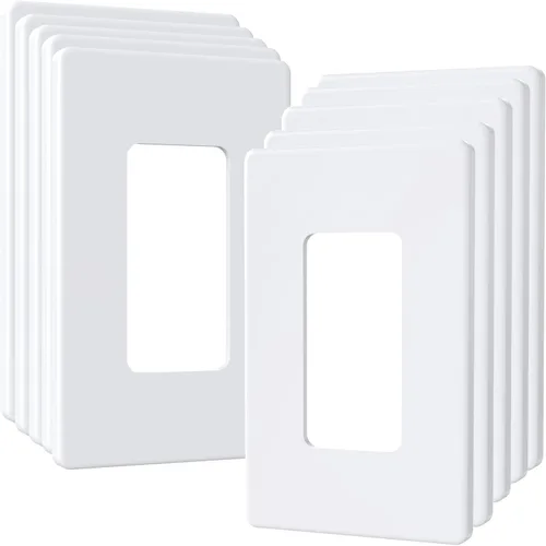 Cubierta de Tomacorriente, Placa de Pared Decorativa sin Tornillos, Cubierta de Enchufe de Interruptor de Luz, Tamaño Estándar de 1-Gang, Blanco,