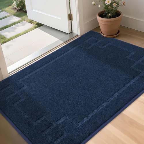 Miniatura 20 de BEQHAUSE Alfombra de Puerta 81 x 122 cm, Alfombras Antideslizantes para Interior Alfombras de Entrada Lavables de Perfil Bajo y Absorbentes, Marrón