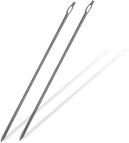 SpitJack Agujas de cocción para carne de carniceros. Agujas de cocina para atar pavo, pollo, cerdo asado, cerdo entero, cordero y piel de cerdo. SS,