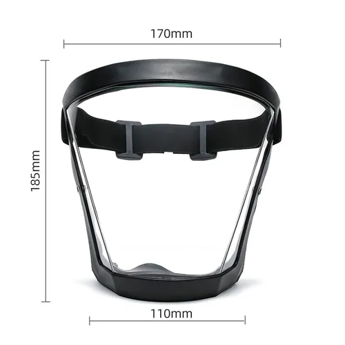 Miniatura 3 de Anti-niebla de cara completa Escudos activos Protección expresión visible transparente transpirable cómodo adultos reutilizable (negro, 5PCS)
