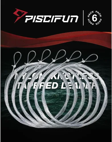 Piscifun guía estrecha para pesca con mosca, paquete de 5, con banda, de 9 pies