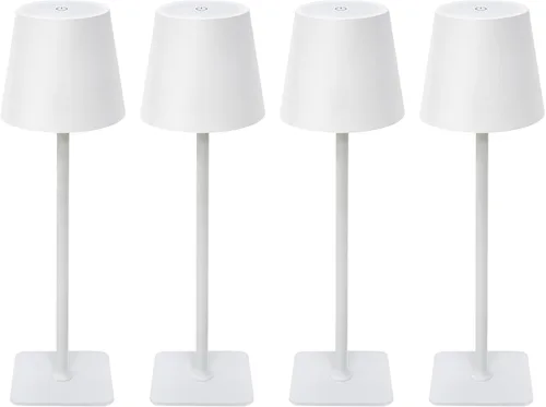 Miniatura 8 de Paquete de 2 lámparas de mesa inalámbricas recargables, funciona con pilas, lámpara LED táctil regulable con 3 temperaturas de color, lámpara