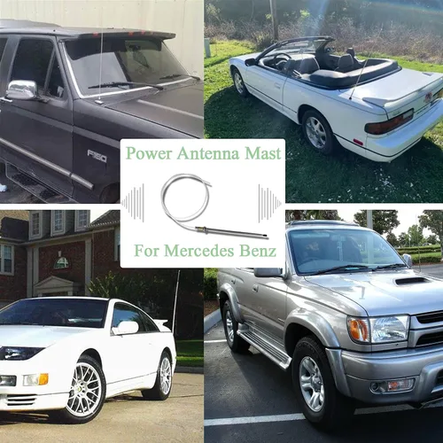 Miniatura 6 de RED WOLF Mástil de antena de alimentación compatible con Mercedes Benz 1992-2002 C280/S320/500SL/S420/C220 Aftermarket mástil aéreo para señal