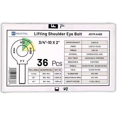Miniatura 17 de 3 pernos de ojo de hombro de elevación de 7/16"-14 x 1-3/8" Autocolorido