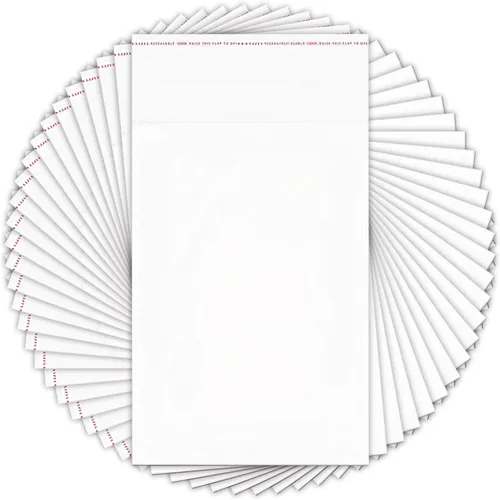 Miniatura 11 de 200 piezas de bolsas de polietileno autosellables OPP de 14" x 20" transparentes, bolsas de celofán de plástico resellables de 1 mil para ropa