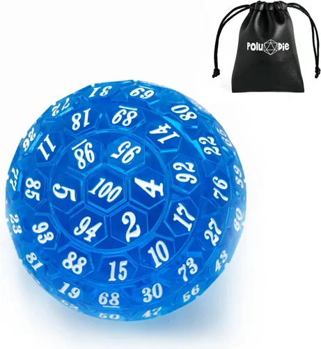 Miniatura 12 de Dados poliédricos de 100 caras, dados de juego individuales D100, cubo de 100 lados con bolsa negra, dado D100 de 1.890 in
