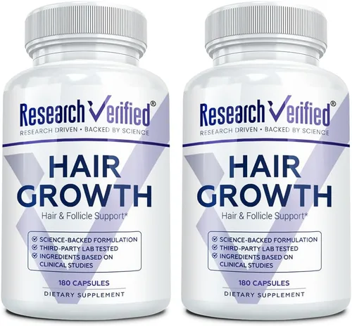 Miniatura 9 de Research Verified Apoyo al crecimiento del cabello - con biotina, bloqueadores de DHT y vitaminas - Prevención del crecimiento del cabello y pérdida