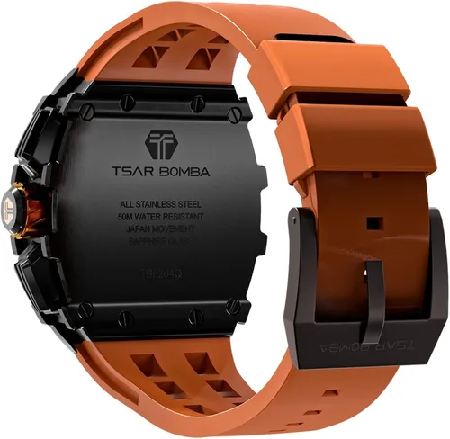 Miniatura 3 de Tsar Bomba - Reloj de lujo para hombre resistente al agua hasta 50 m sistema de movimiento de cuarzo japonés caja de acero inoxidable cristal