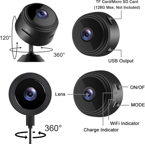 Miniatura 7 de Cámaras ocultas - Cámara de niñera -WiFi inalámbrica -1080P HD cámara de seguridad - Mejor mini - Cámaras de coche para cámara de vigilancia