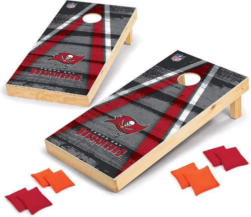 Miniatura 26 de Wild Sports - Set para jugar al cornhole (meter sacos pequeños en un agujero) con tablero de madera de 2 x 4 pies y 8 sacos con frijoles, diseño