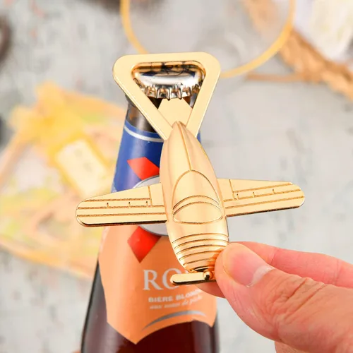 Miniatura 6 de Abridor de botellas de avión con caja de regalo, regalos de aviación para piloto, abrebotellas de viaje en avión para baby shower, regalo
