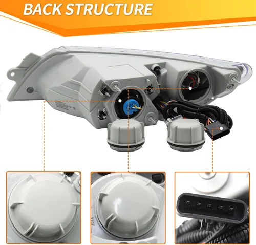 Miniatura 3 de Conjunto de faros delanteros para camiones International Durastar 4200 4300 4400 4900, 2002-2018 International 4300 Pareja de faros delanteros