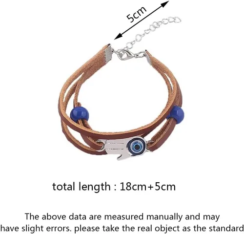 Miniatura 6 de Froiny Game the Last of Us Part Ellie Dina Hamsa Pulsera de mal de ojo azul cuentas pulseras de cuero brazaletes para mujeres hombres joyería, Cuero