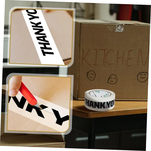 Miniatura 8 de STOBOK 1 rollo de cinta adhesiva de sellado decorativa de agradecimiento para envolver adhesivo fuerte multiusos para decoración del hogar