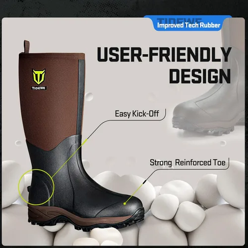 Miniatura 5 de TIDEWE Botas de Neopreno de Goma para Hombres y Mujeres, Botas de Neopreno Impermeables Resistentes de 6mm, Botas de Lluvia Botas de Caza Botas
