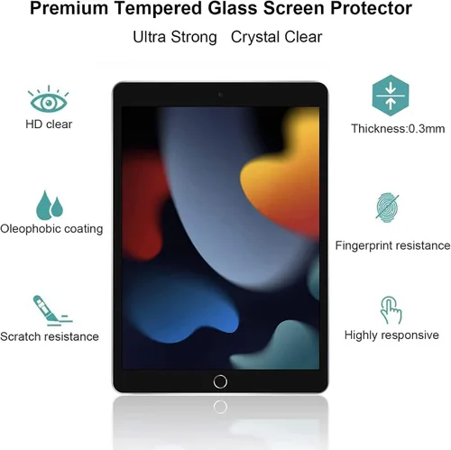 Miniatura 3 de XZC Paquete de 2 protectores de pantalla para iPad de 9ª, 8ª y 7ª generación de 10.2 pulgadas, película de vidrio templado para iPad 9, 8, 7