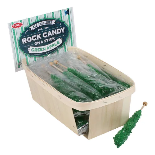Miniatura 52 de Palitos de caramelo de roca extragrandes: 12 paletas de cereza rosa – envueltas individualmente – Palitos de caramelo de roca de cristal