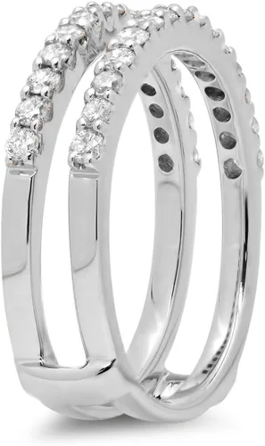 Miniatura 2 de Dazzlingrock Collection Anillo doble de oro de 14 quilates con diamante redondo de 0,50 quilates (quilates)