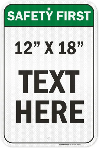 Miniatura 51 de Primer letrero de seguridad personalizado, letrero ANSI, compatible con Osha, 12 x 18 pulgadas, HDPE de 55 mil de grosor