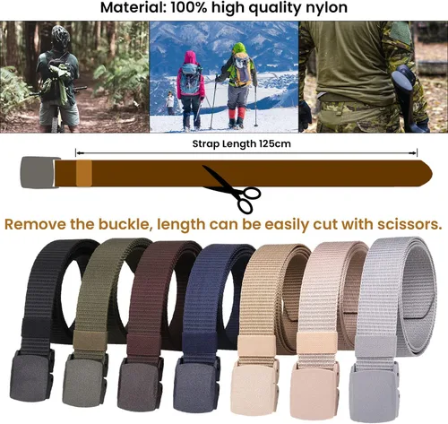 Miniatura 5 de Cinturón de nylon de la lona con la hebilla plástica del tirón cinturón táctico para los pantalones de carga
