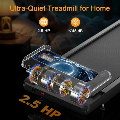 Miniatura 4 de Walking Treadmill Pad with Handle Bar, Silent Fitness Equipment, Treadmill with 4-in-1 Modes, Easy Assembly, Portable Home Gym Equipment