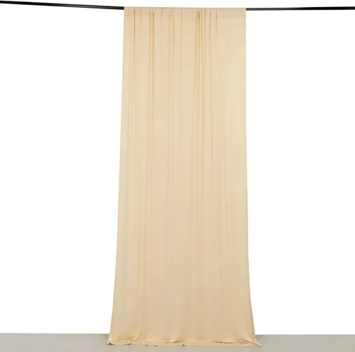 Efavormart - Cortina tipo telón de fondo de elastano elástico en 4 direcciones, color beige, de 5 x 10 pies, panel de cortinas sin arrugas con
