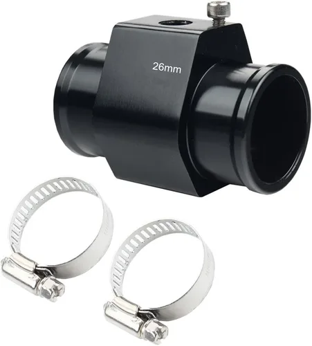 Miniatura 2 de Sensor del radiador de manómetro fabricado en aluminio, adecuado para 1 1/8 - 1 9/16 pulgadas, adaptador, dos abrazaderas para la manguera, 26 mm
