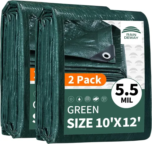 Miniatura 76 de RAINDEWAY Tarps - Lona impermeable de color azul de 4 x 16 pies de grosor, resistente a desgarros, multiusos, para techo, campamento, automóvil