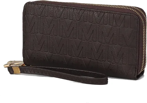 Miniatura 53 de MKF Collection Mia K - Cartera de pulsera para mujer, pequeña cartera de cuero vegano para tarjetas de crédito con cremallera y bolsillo