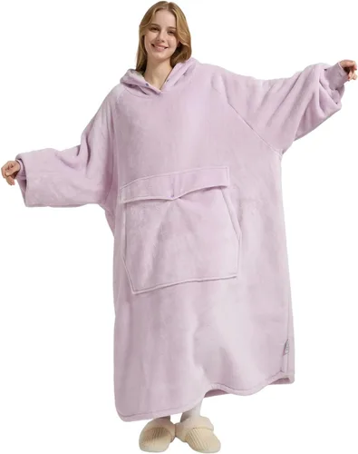 Miniatura 34 de Krifey Manta con capucha de sherpa de gran tamaño como regalo de cumpleaños para mamá, mujer, novia, hombre, acogedora sudadera con bolsillo gigante