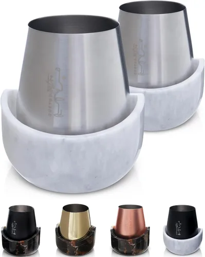 Miniatura 13 de Gusto Nostro Cubo enfriador de vino de mármol, enfriador de botellas de vino de 25.4 fl oz y enfriador de champán para fiesta, cocina, decoración