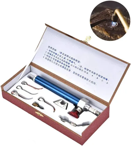 Pistola de soldadura de antorcha de joyería, linterna de oxígeno portátil profesional, pistola de soldadura de joyería con 5 puntas para cilindros