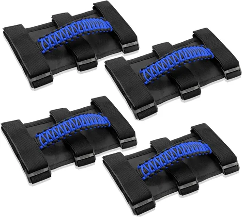 Miniatura 19 de 2x Asas de Agarre de Barra Enrollable para Jeep Wrangler YJ TJ JK JKU JL JLU Sports Sahara Freedom Rubicon Unlimited X Gladiator JT 1955-2022 Negro