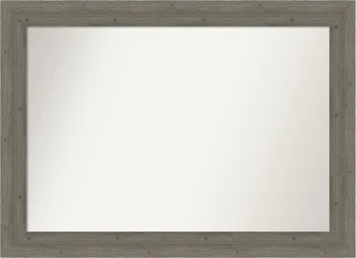 Miniatura 24 de Amanti Art Espejo de baño gris para sobre el fregadero, 27 x 27 pulgadas, espejo de tocador cuadrado gris, marco de madera rústica de campo medio
