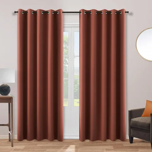 Miniatura 180 de Cortinas opacas de 72 pulgadas extra anchas para dormitorio, puerta corrediza de vidrio y patio, 2 paneles con ojales para oscurecer ventana grande