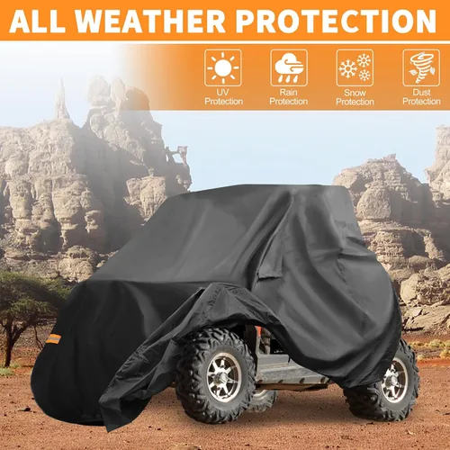 Miniatura 3 de X AUTOHAUX Cubierta UTV para Polaris RZR Turbo R impermeable lado a lado cubierta para Polaris RZR Turbo R protección solar al aire libre lluvia