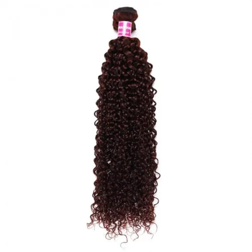 Miniatura 3 de Beauty Forever #33B - Extensiones de cabello humano rizado color marrón rojizo Jerry de 8 pulgadas, cabello humano virgen brasileño Remy