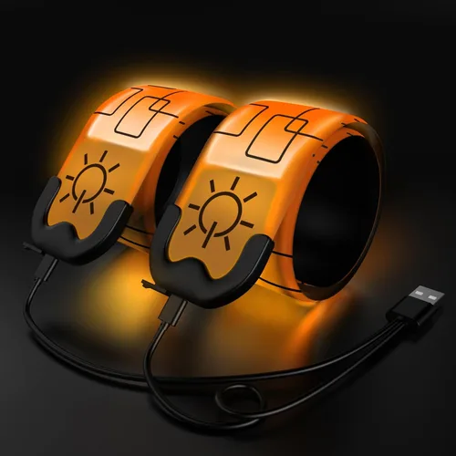 Miniatura 7 de Paquete de 2 brazaletes LED – Luces de correr recargables con equipo reflectante, luces LED de alta visibilidad