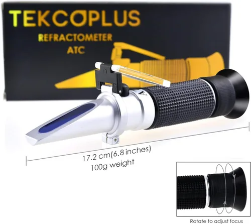 Miniatura 4 de Refractómetro Brix con ATC, Rango 0-32% Brix con 0.2% División, para Brandy, Cerveza, Frutas, Líquido de Corte, con Luz LED Extra y pipetas