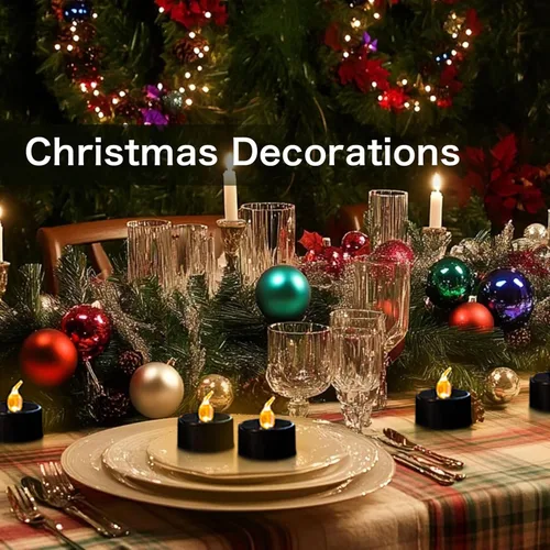 Miniatura 4 de LANKER Paquete de 24 velas de té negras – Luces LED sin llama amarillas cálidas parpadeantes – Velas falsas de larga duración a pilas – Decoración
