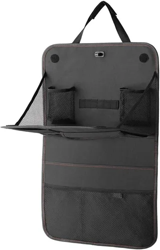 Miniatura 8 de Organizador de asiento trasero de automóvil de tela Oxford con bandeja plegable para usar como mesa infantil y bolsa de viaje para guardar artículos