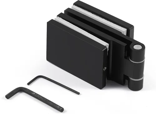 Miniatura 4 de Ranbo Bisagra de puerta de vidrio para ducha de 270 grados, acero inoxidable 304 sólido de 0.197 in, montaje de vidrio a vidrio, para puertas sin